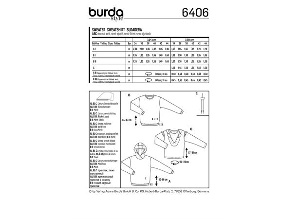 Burda 6406 - Genser