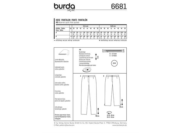 Burda 6681 - Bukse