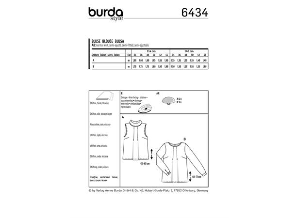 Burda 6434 - Bluse