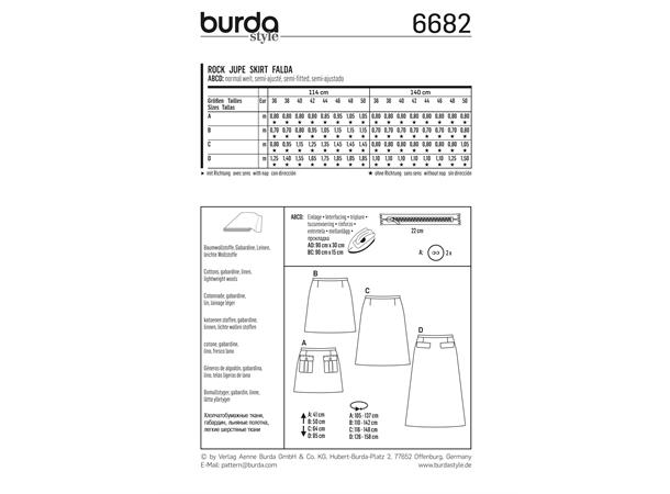 Burda 6682 - Skjørt