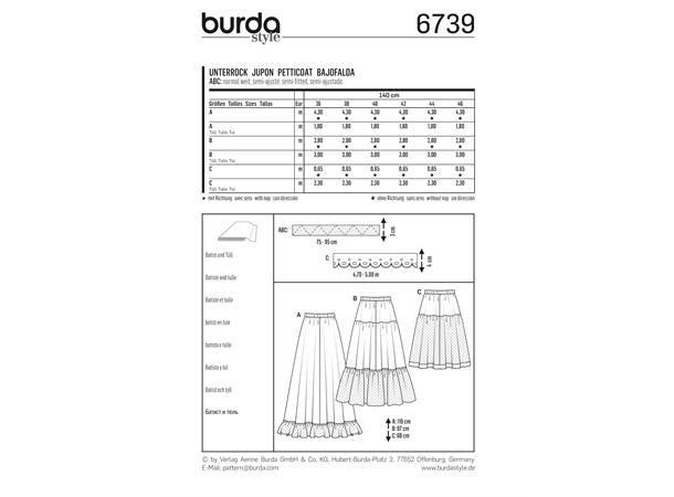 Burda 6739 - Underskjørt