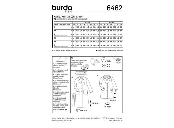 Burda 6462 - Kåpe