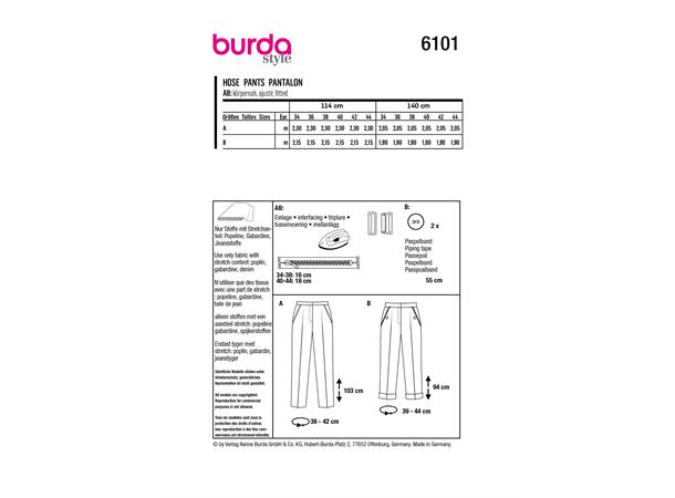 Burda 6101, Bukse