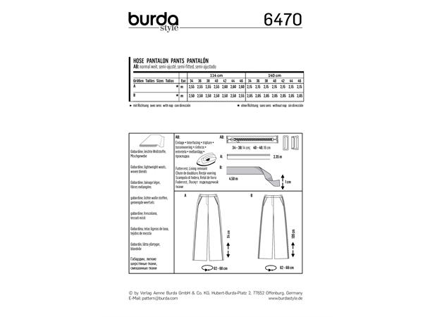 Burda 6470 - Bukse