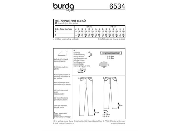 Burda 6534 - Bukse