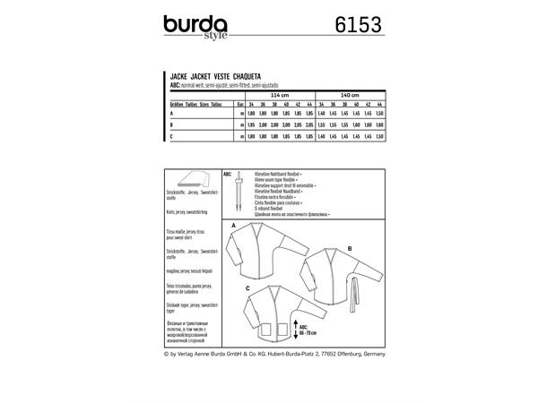 Burda 6153 - Cardigan