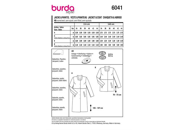 Burda 6041, Jakke & kåpe