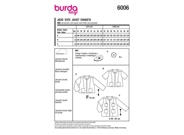 Burda 6006 - Jakke