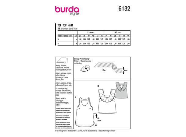 Burda 6132, Topp