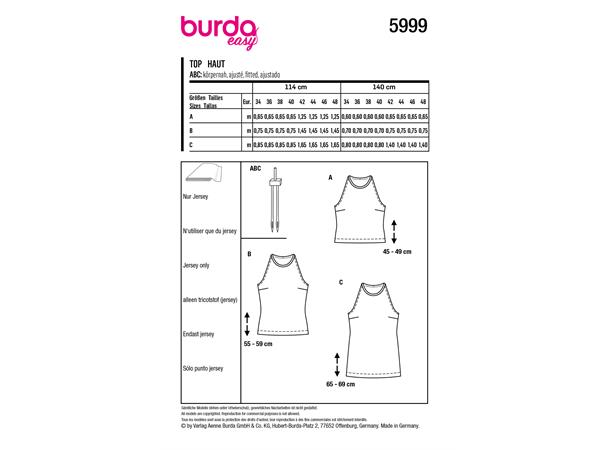 Burda 5999, Topp