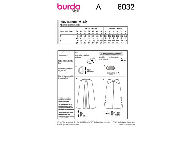 Burda 6032 - Bukse