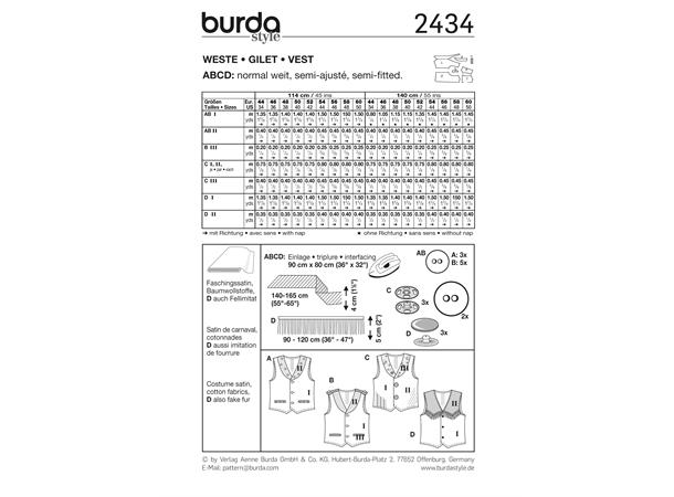 Burda 2434 - Kostymevest