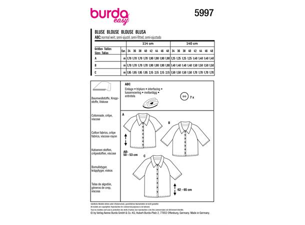 Burda 5997, Skjorte