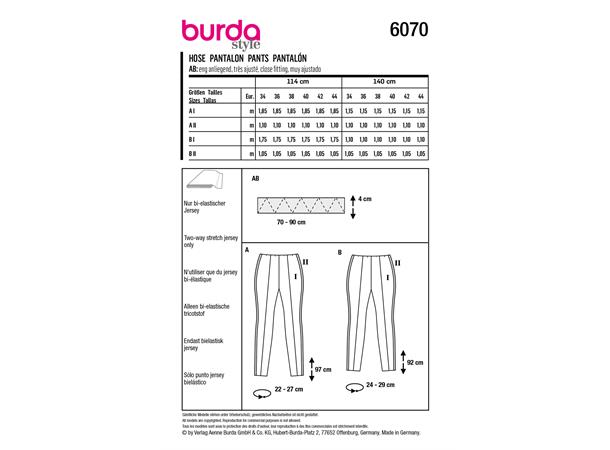 Burda 6070, bukse