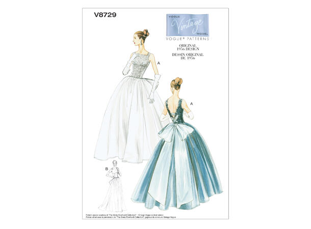 Vogue 8729 - Vintage brudekjole.