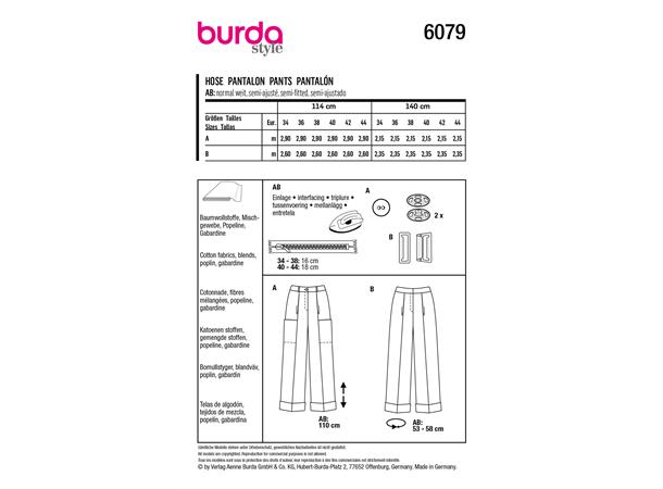 Burda 6079, Bukser