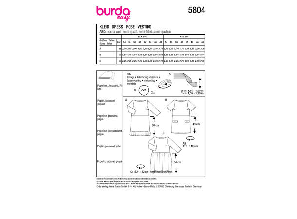 Burda 5804 - Kjole