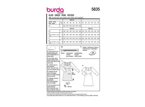 Burda 5835 - Kjole