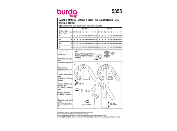 Burda 5855 - Jakke