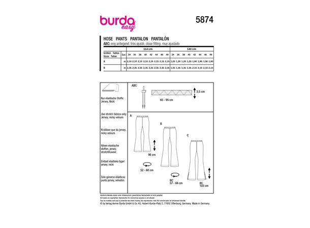 Burda 5874 - Bukse