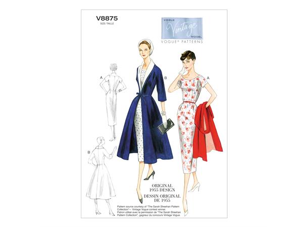 Vogue 8875 - Kjole og kåpe B5 (8-10-12-14-16)