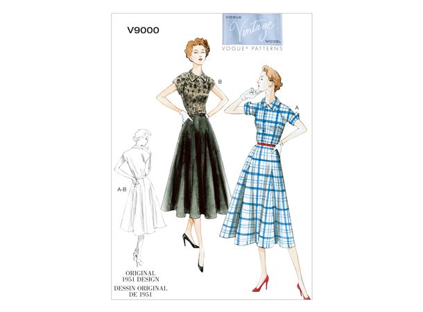Vogue 9000 - Vintage skjortekjole F5 (16-18-20-22-24)