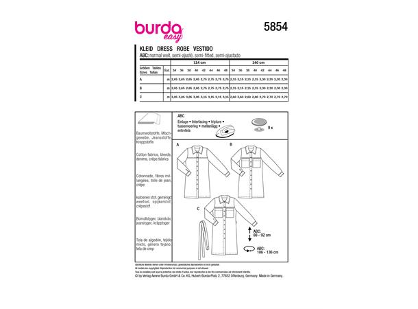 Burda 5854 - Kjole