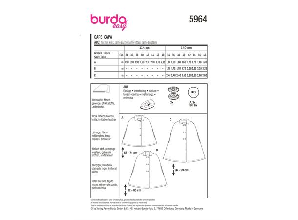 Burda 5964 - Cape