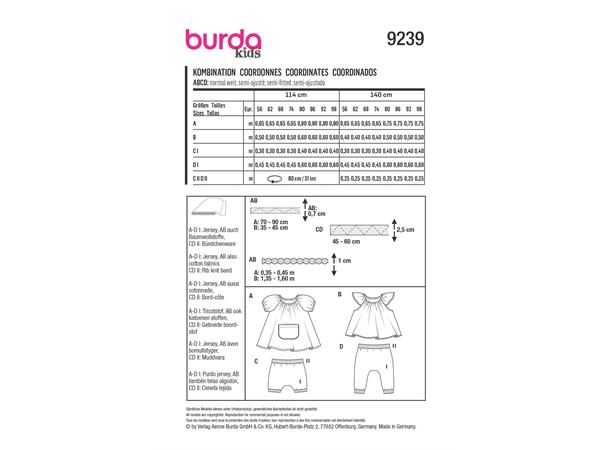 Burda 9239 - Babysett