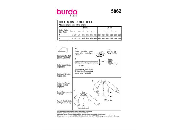 Burda 5862 - Blus