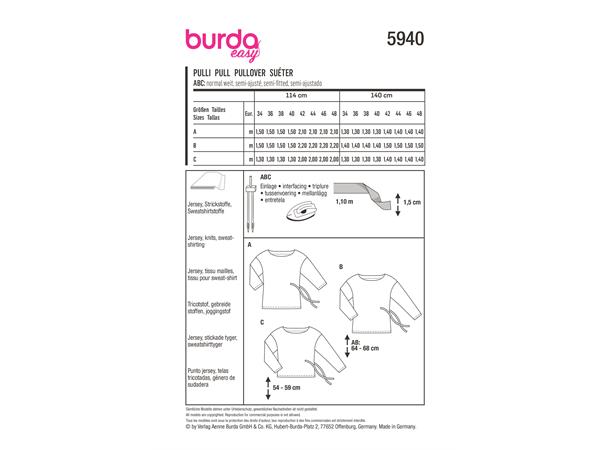 Burda 5940 - Genser