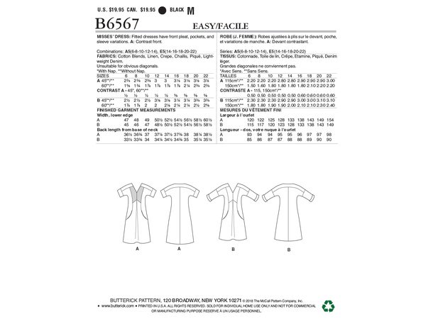 Butterick 6567 - Kjole