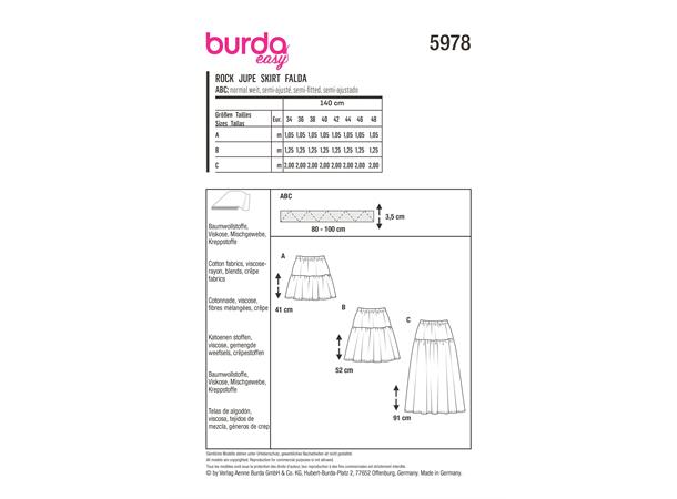 Burda 5978 - Skjørt