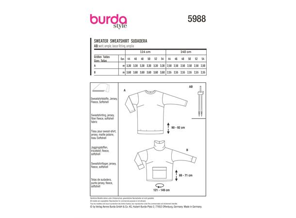 Burda 5988 - Genser