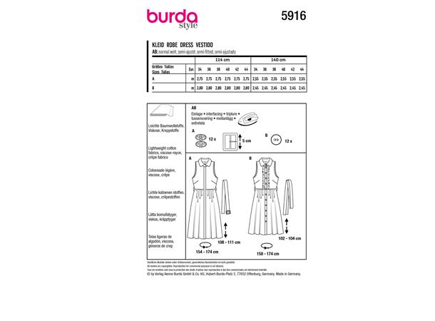 Burda 5916 - Kjole