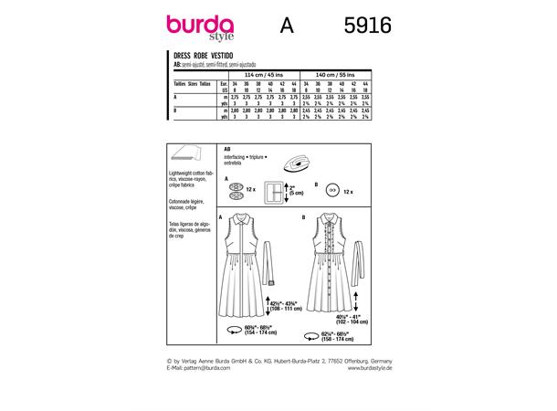 Burda 5916 - Kjole