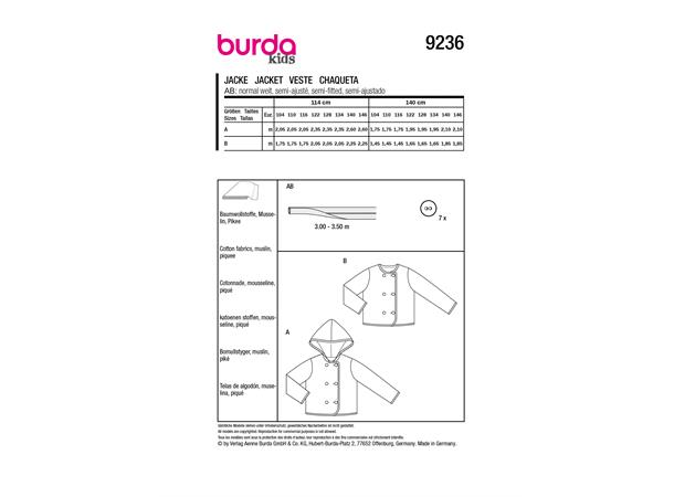 Burda 9236 - Jakke