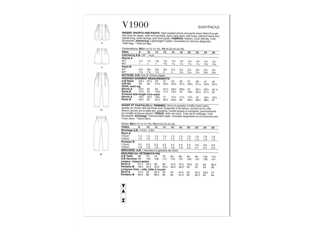 Vogue 1900 - Bukse og shorts