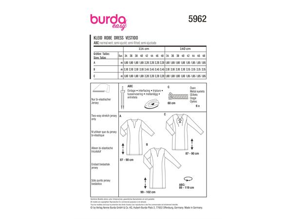 Burda 5962 - Kjole