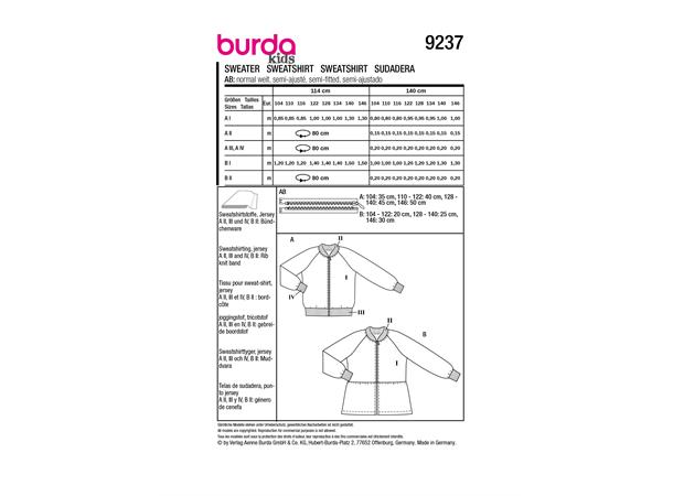 Burda 9237 - Jakke