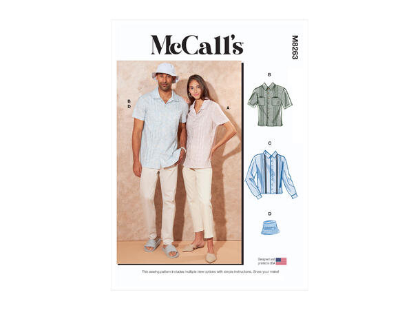 McCall's 8263 - Skjorte og bøttehatt.