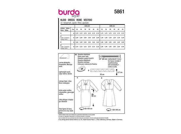 Burda 5861 - Kjole