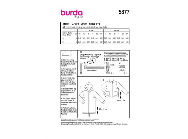 Burda 5877 - Jakke