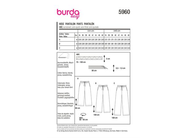 Burda 5960 - Bukse