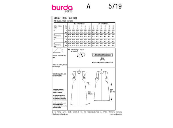 Burda 5719 - Kjole.