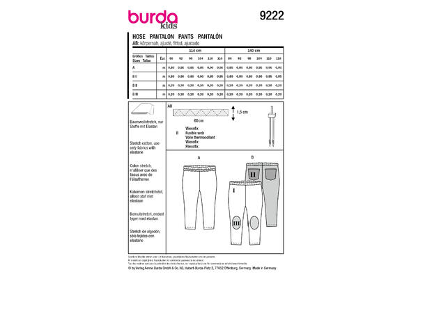 Burda 9222 - Bukse.