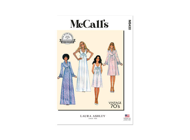 McCall's 8430 - Vintage nattkjole og morgenkåpe.