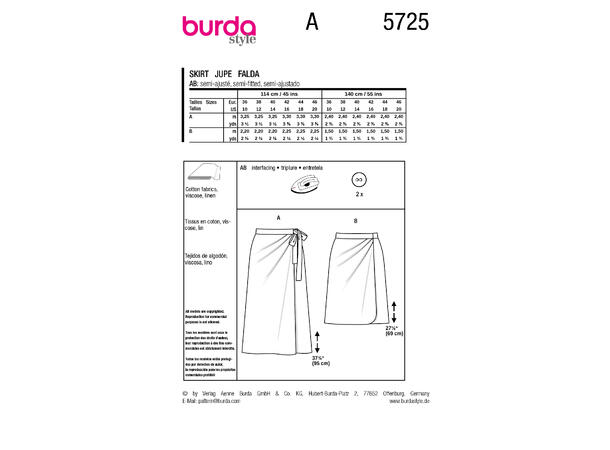 Burda 5725 - Omslagsskjørt.