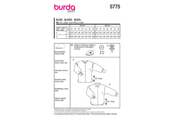 Burda 5775 - Bluse.