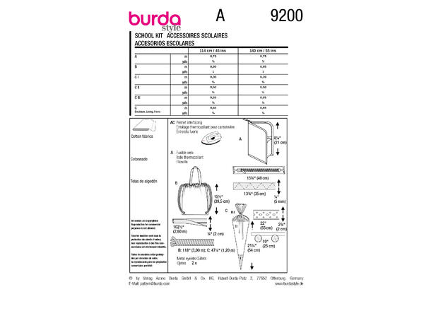 Burda 9200 - Skolekit.